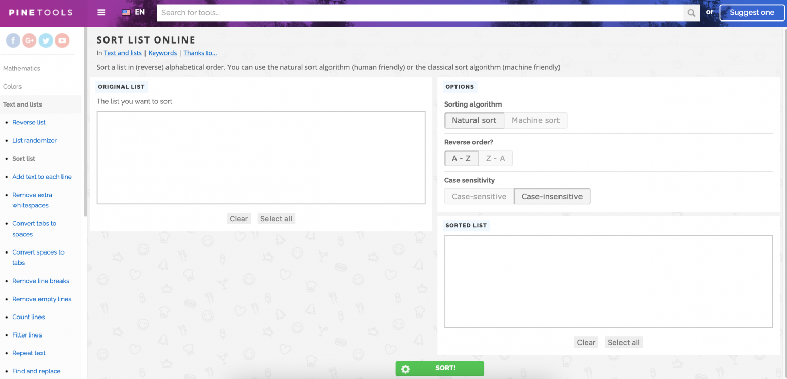 The Practical PineTools Web List Sorter Review | Study Llama
